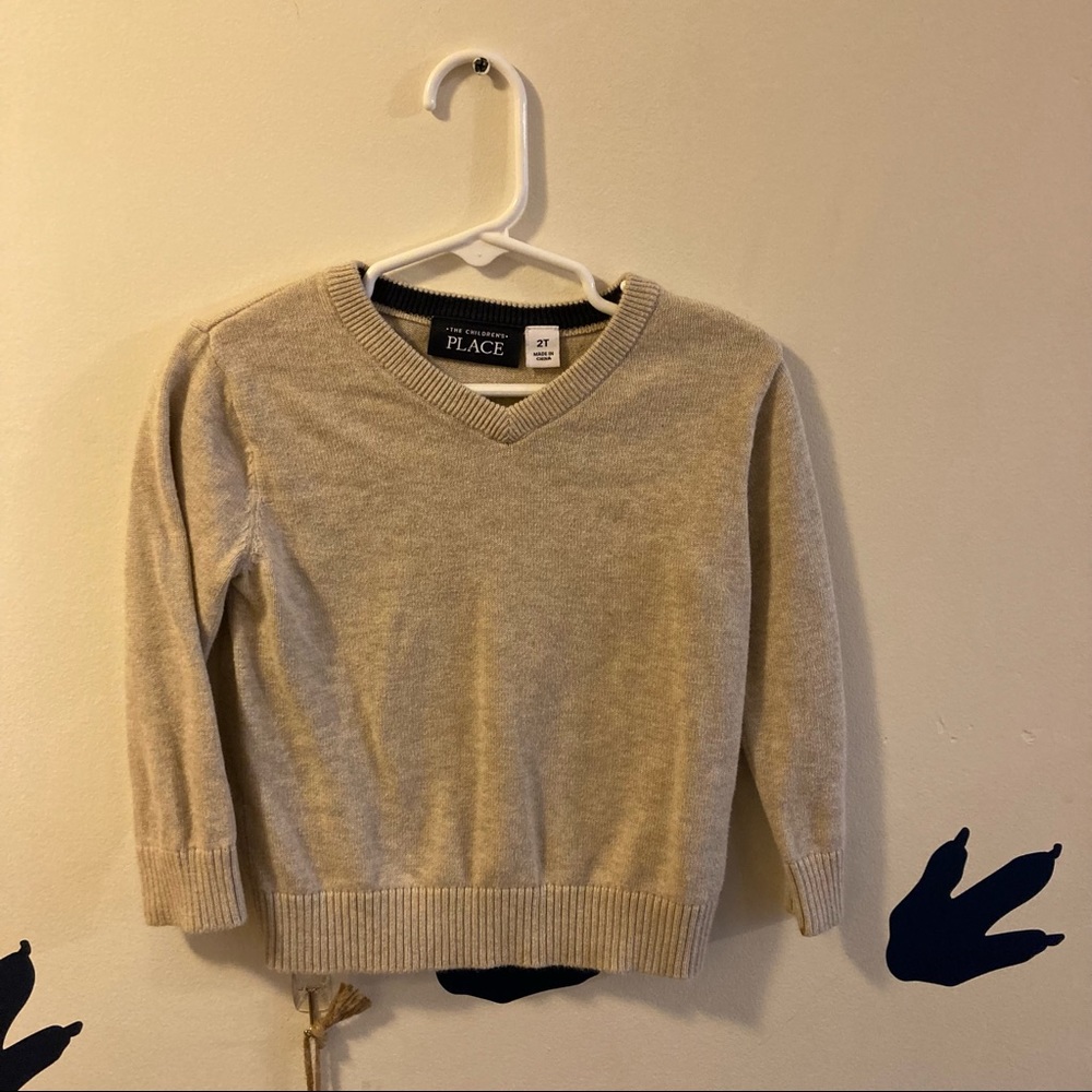 The Children’s Place Toddler Boys Tan V-Neck Sweater Size 2T